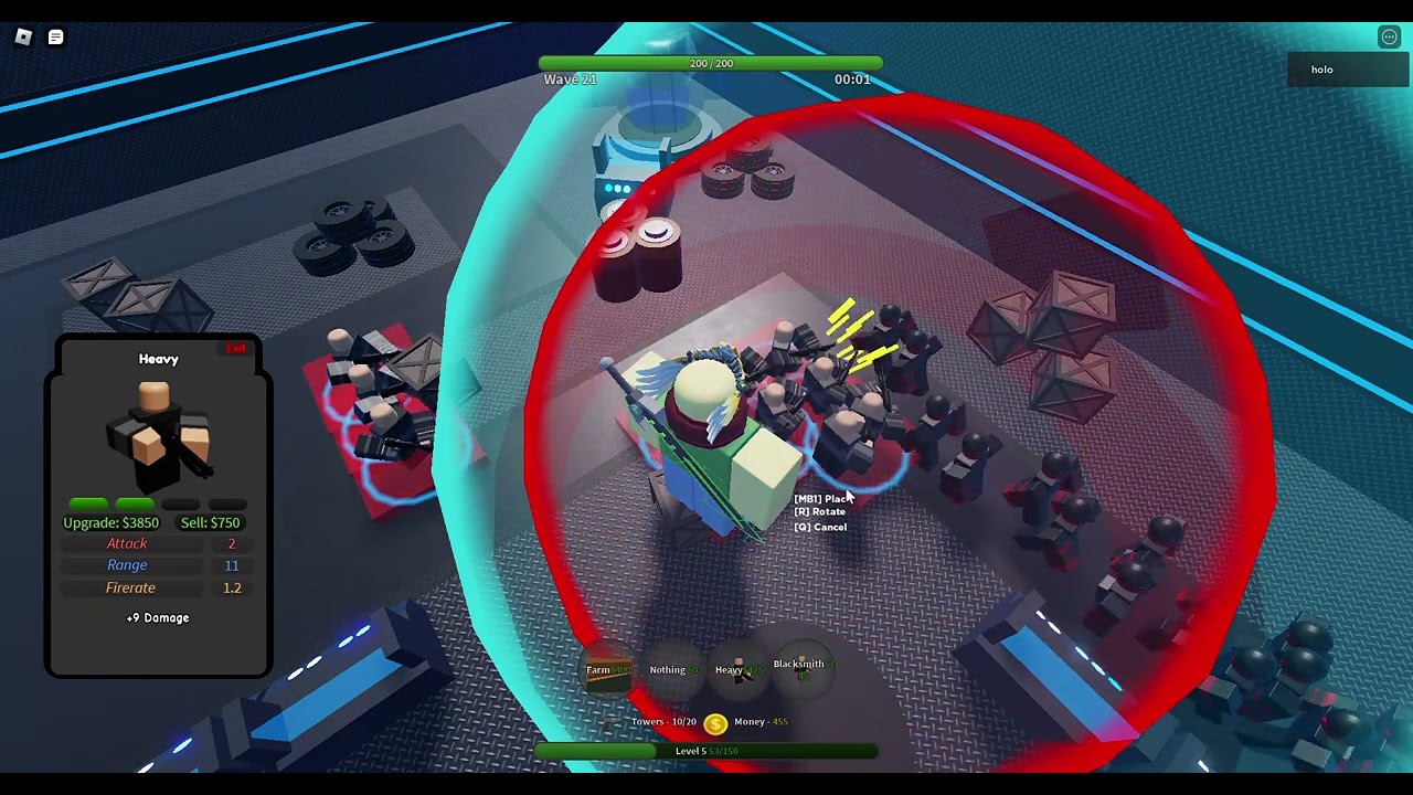 Tower defense command solo hard mode factory with only heavy roblox