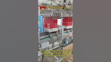 Pick and place case packer (gripper: air bags mode) for infusion bottles #casepacker #shorts