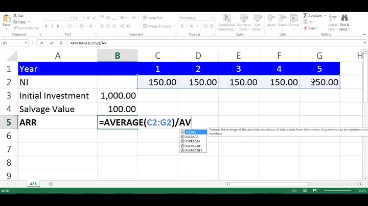 ARR Calculation using Excel