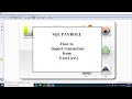 SQL Payroll - Import Transaction from excel