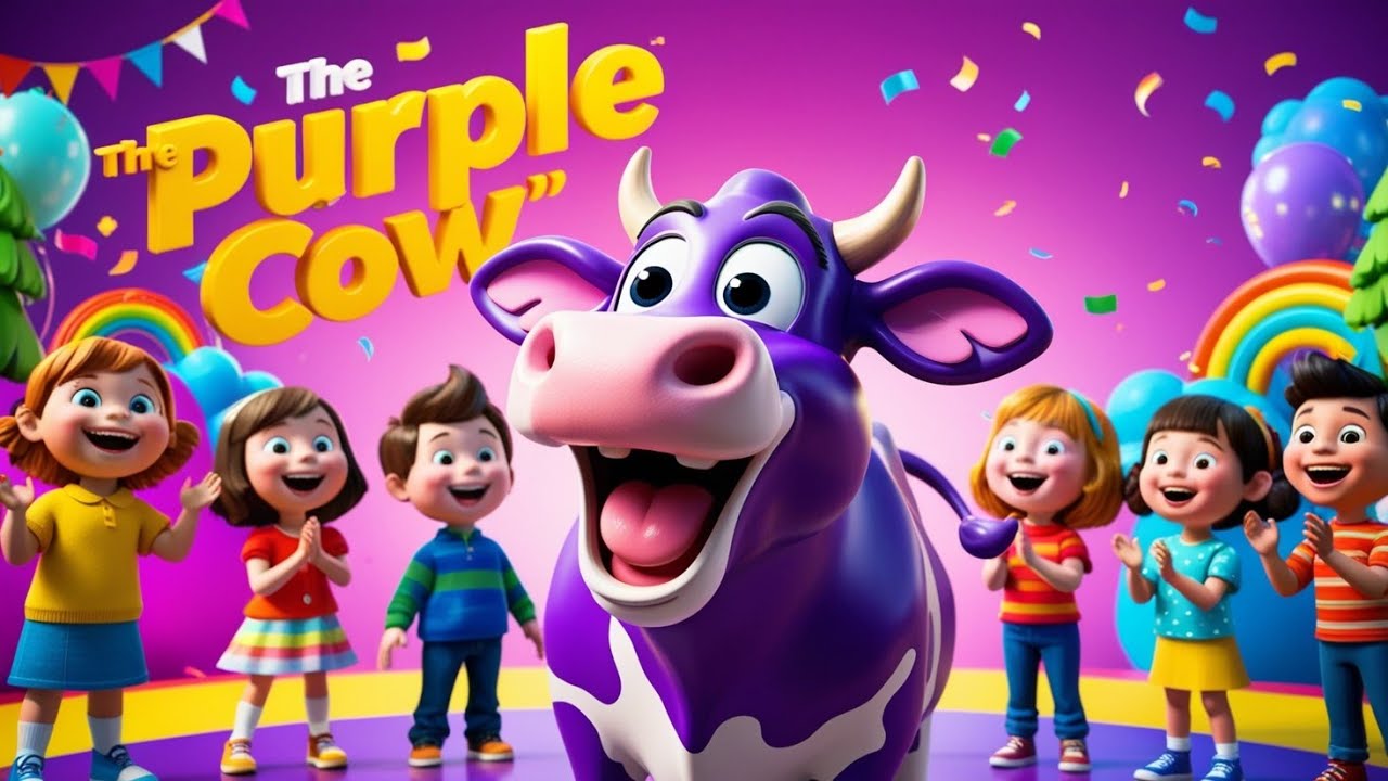 "🎵 The Purple Cow Song - Fun & Catchy Nursery Rhyme for Kids! 🐮✨ | Sing Along & Dance!"