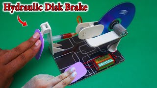 Hydraulic Brake System Working Model | Making Hydraulic Disk Brake Project| Hydraulic Braking System