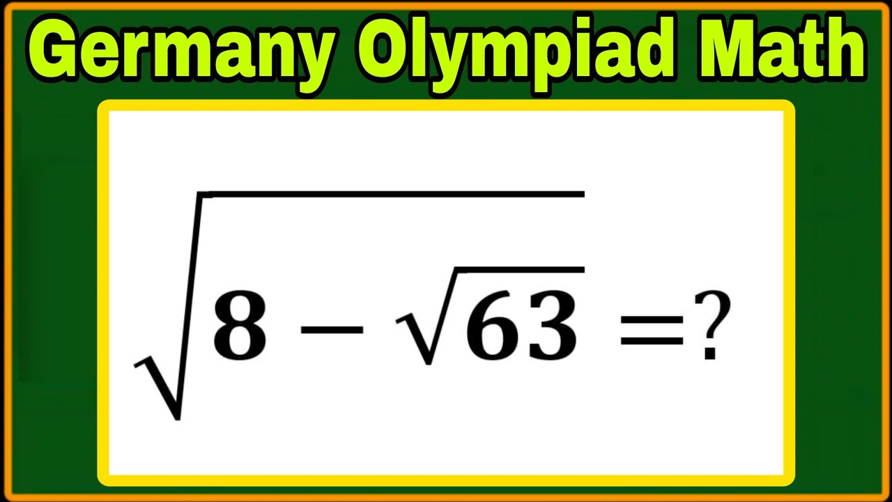 Germany| Nested Square Root Algebra Olympiad Math Problem| Can you solve this? 