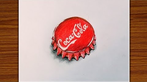 How to draw coca cola cap🖤     3D drawing 🖤🖤