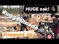 Firewood day! Cutting and splitting together on our RuggedMade 37 ton splitter.