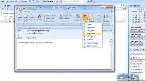Microsoft Office 2010 Outlook Follow up Flag set up Tutorial