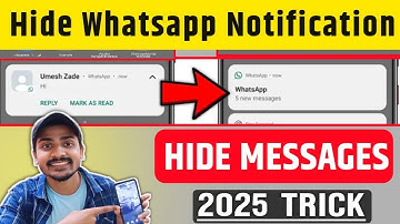 how to HIDE notification on whatsapp | How to HIDE whatsapp message content | whatsapp message hide