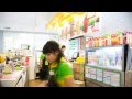 Timelapse. Education intern, preparing smoothie in Bangkok