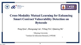 Cross-Modality Mutual Learning for Smart ContractVulnerability Detection on Bytecode (WWW'23)