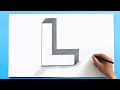 3d letter drawing  l