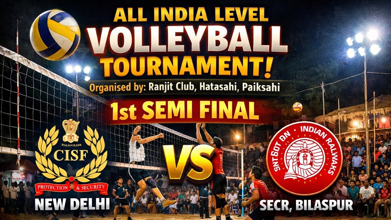 All India CISF vs SECR Bilaspur, Paiksahi volleyball tournament 2026 #semifinal #volleyball 
