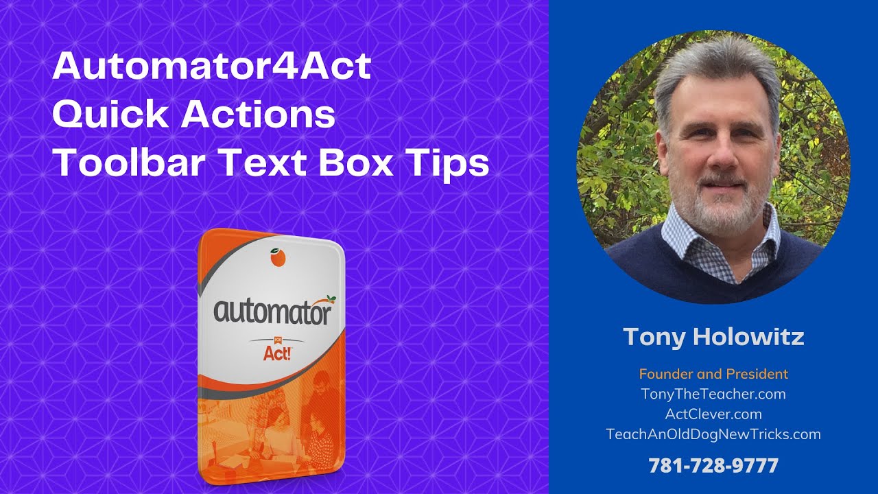 Automator4Act Quick Actions Toolbar Text Box Tips