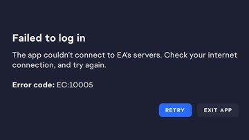 How to fix  EA error code ec 10005 ?