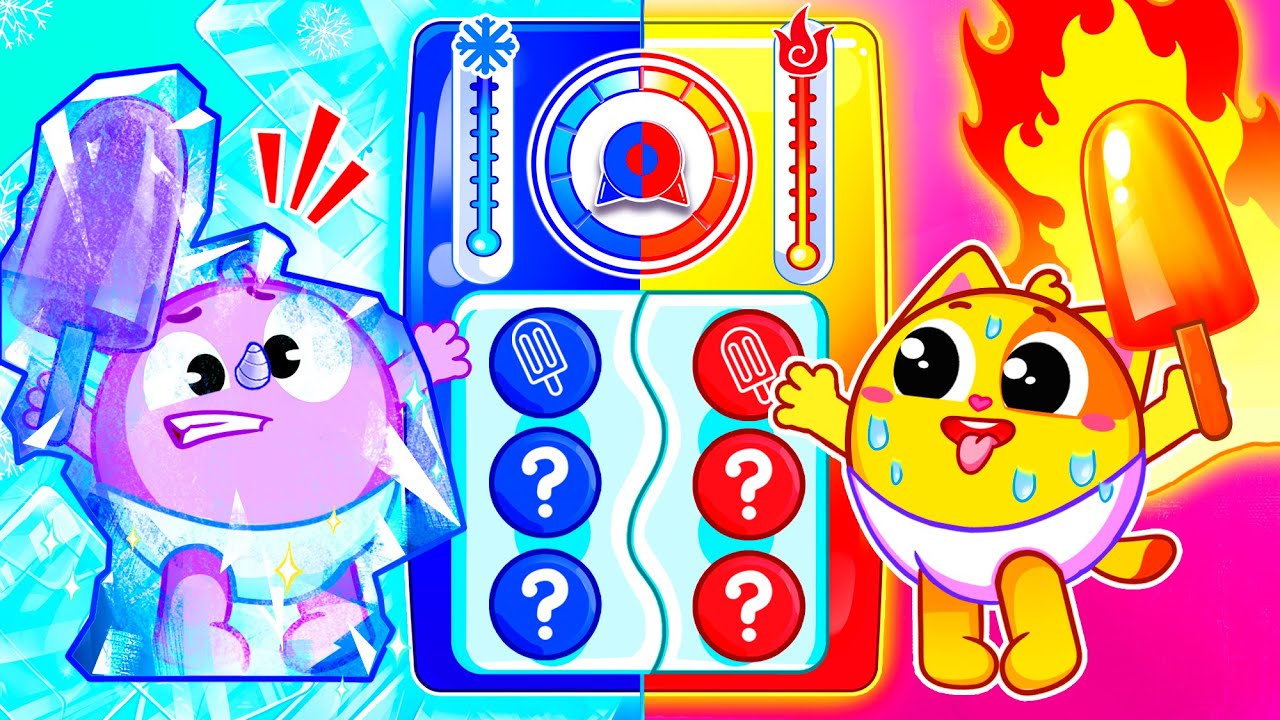 🥶Cold vs Hot Challenge Song 🥵|🔥Fire & Ice❄️|SUBSCRIBE for Funny Kids Songs & Nursery Rhymes♥️