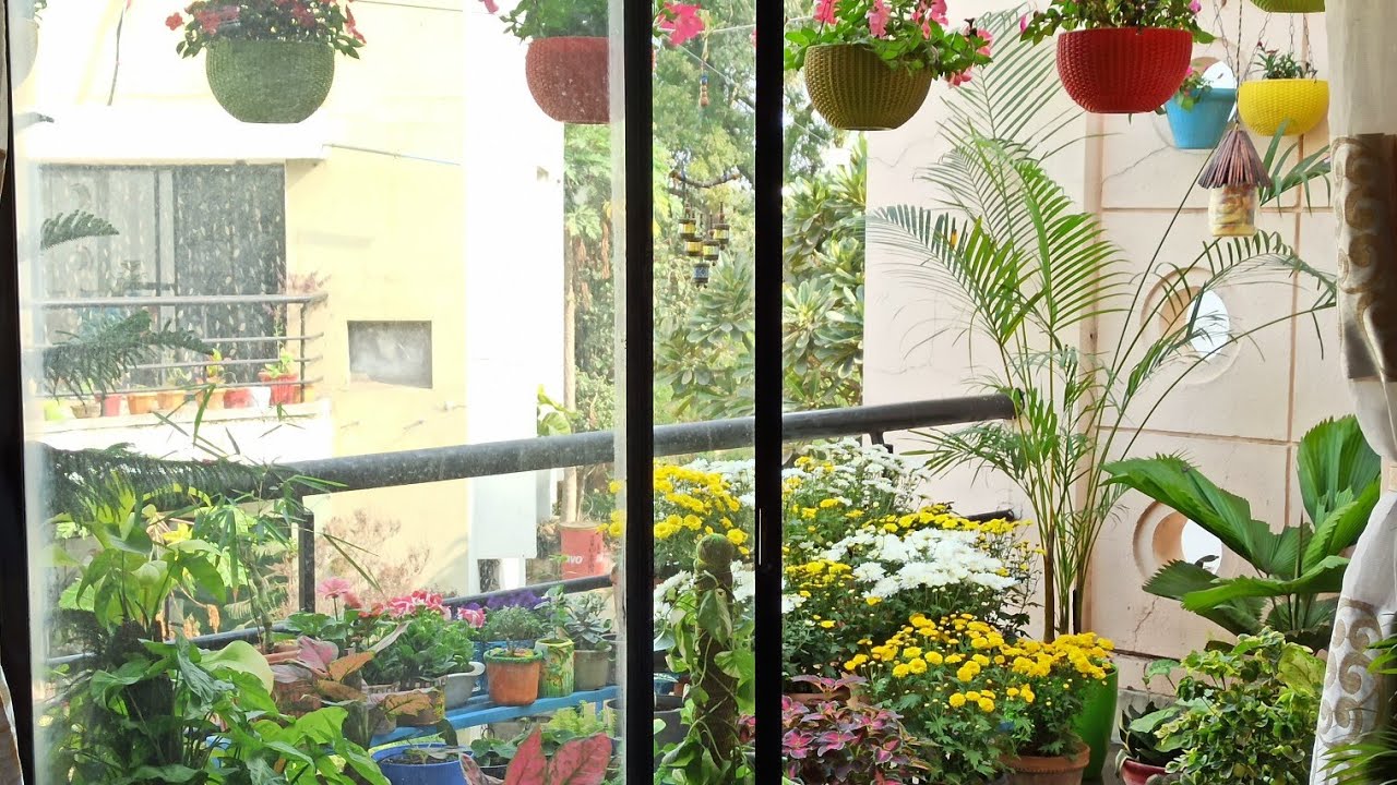 Balcony garden Decorations with My Handmade Items YouTube