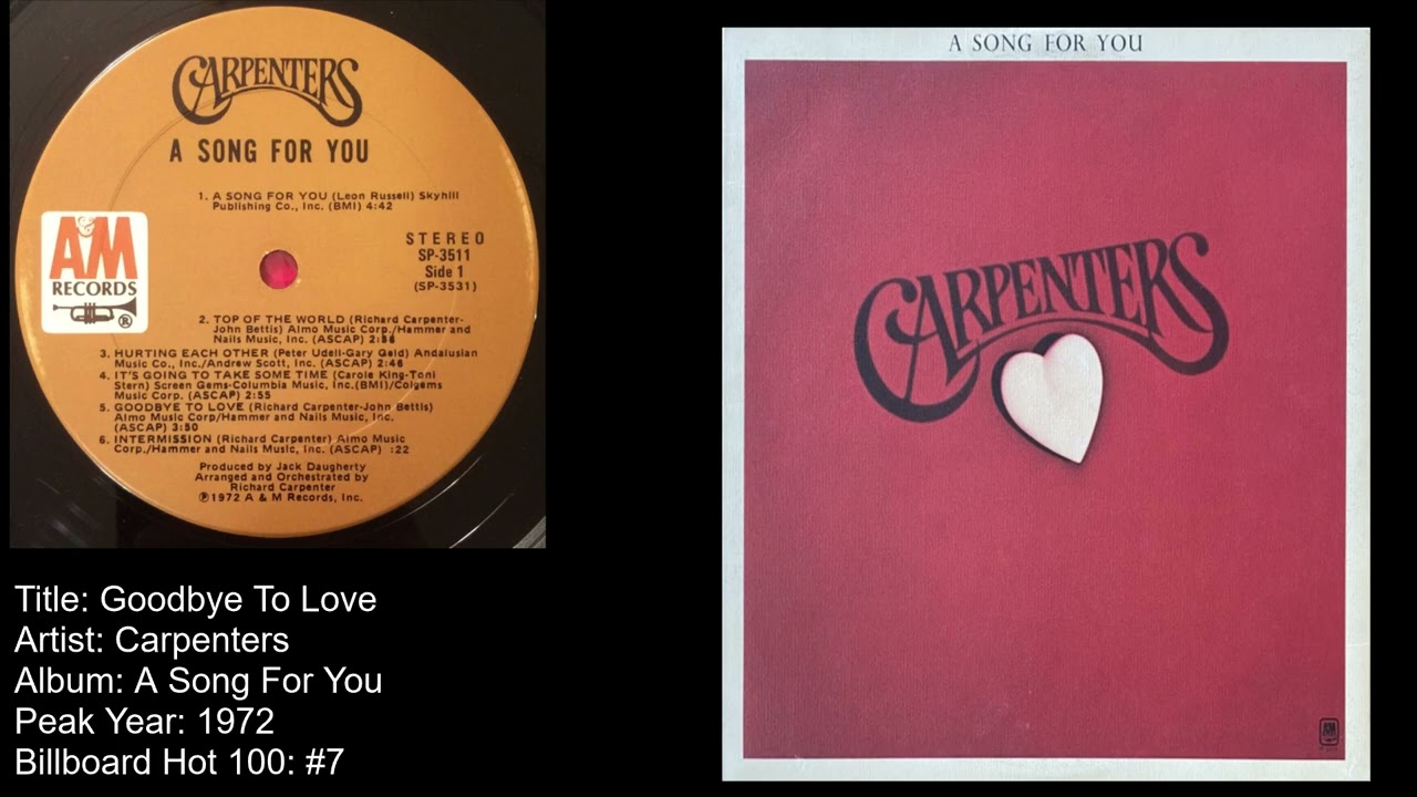 Carpenters Goodbye To Love YouTube Carpenters Goodbye To Love YouTube
