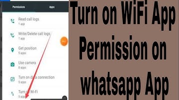 Turn on WiFi App Permission on whatsapp App