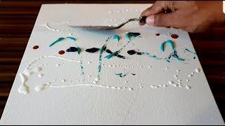 Making of Easy Abstract Painting just using Palette knife / Acrylics / Project 365 days / Day #087