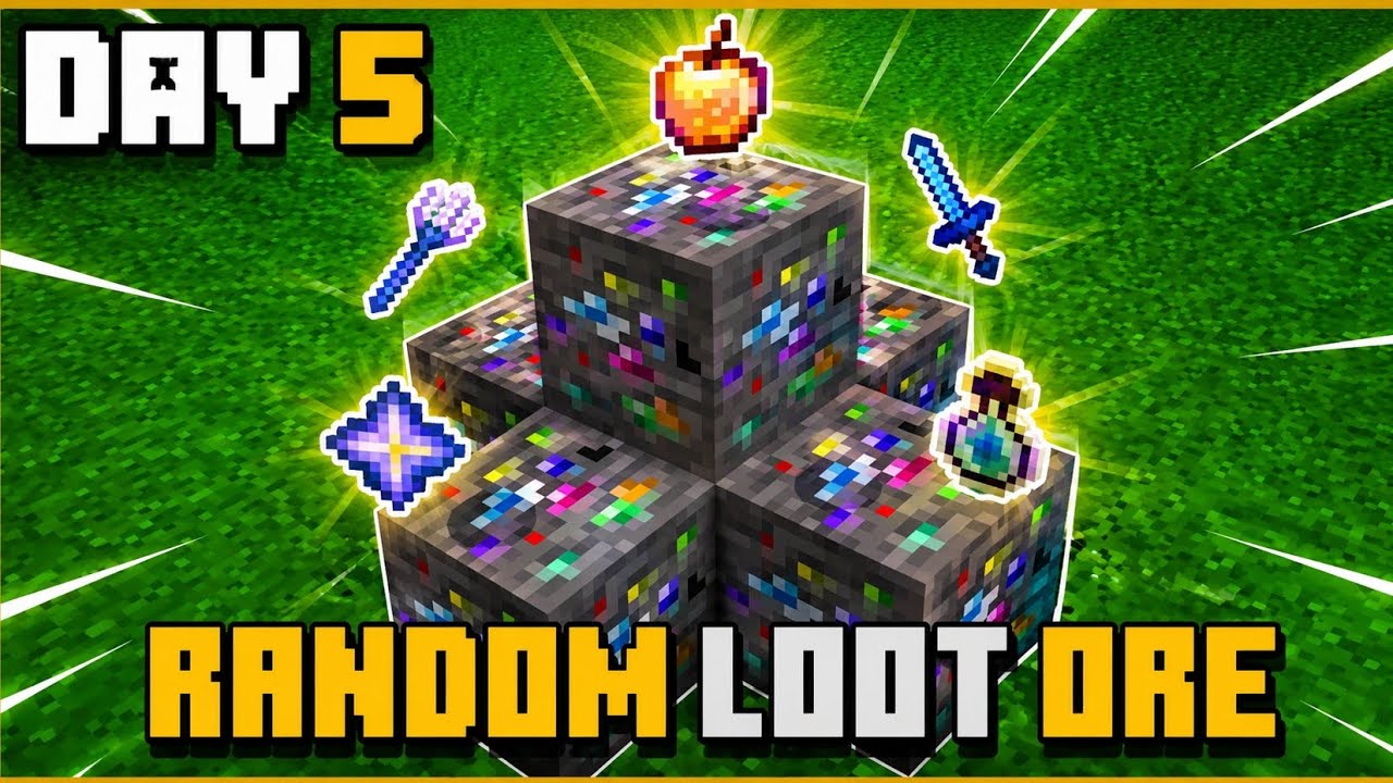Minecraft RANDOM LOOT ORE Day 5 😱 - YouTube