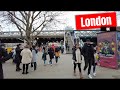 London UK Day Walk South Bank 4K