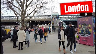 London UK Day Walk South Bank 4K