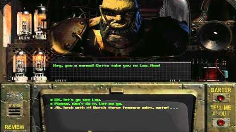 Fallout 1: Seducing Harry the super mutant at Necropolis