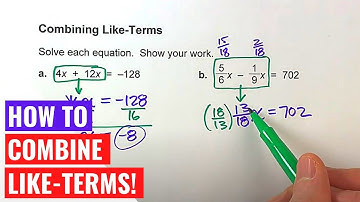 Solving Algebra Equations by Combining Like-Terms