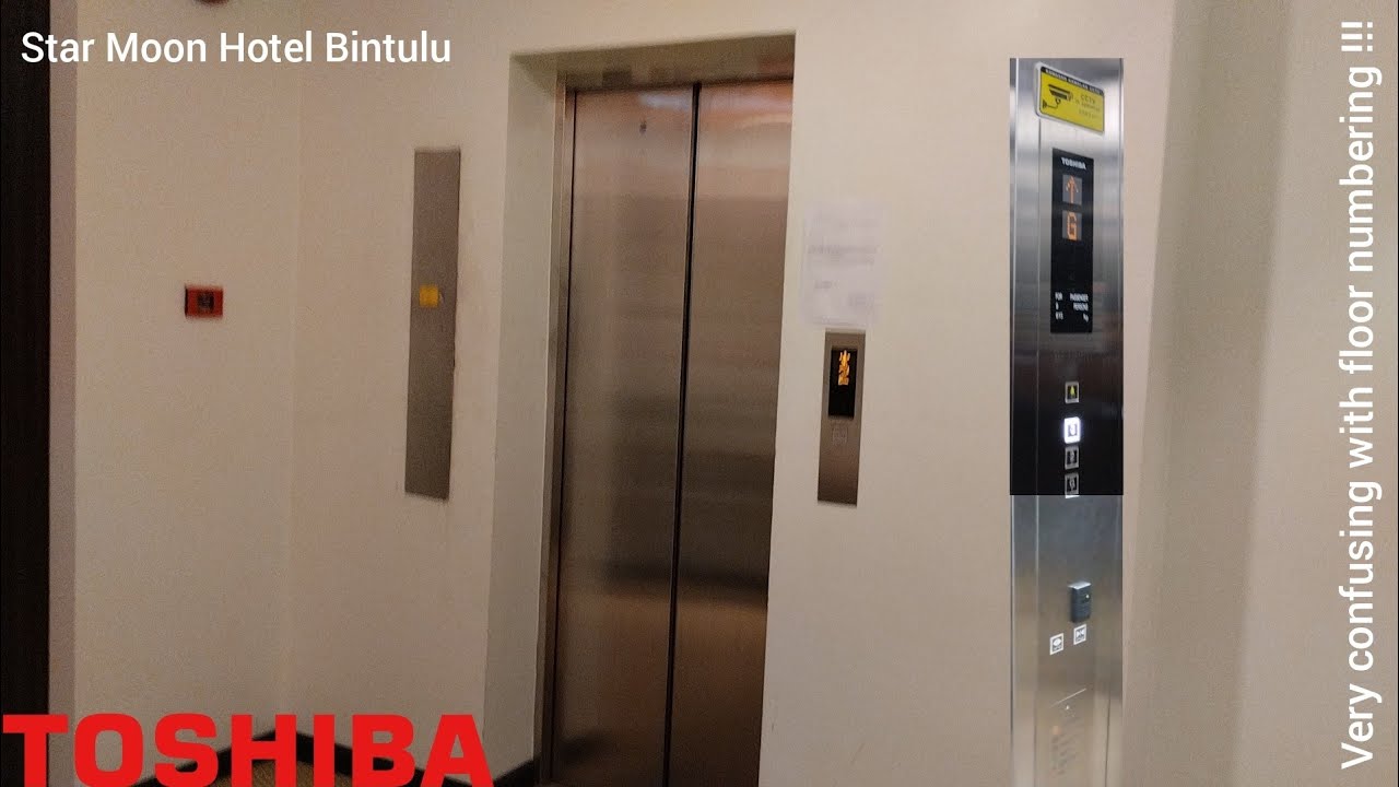 A modded Toshiba EL-FRESH MRL Traction Elevator at Star Moon Hotel in Bintulu, Sarawak, Malaysia