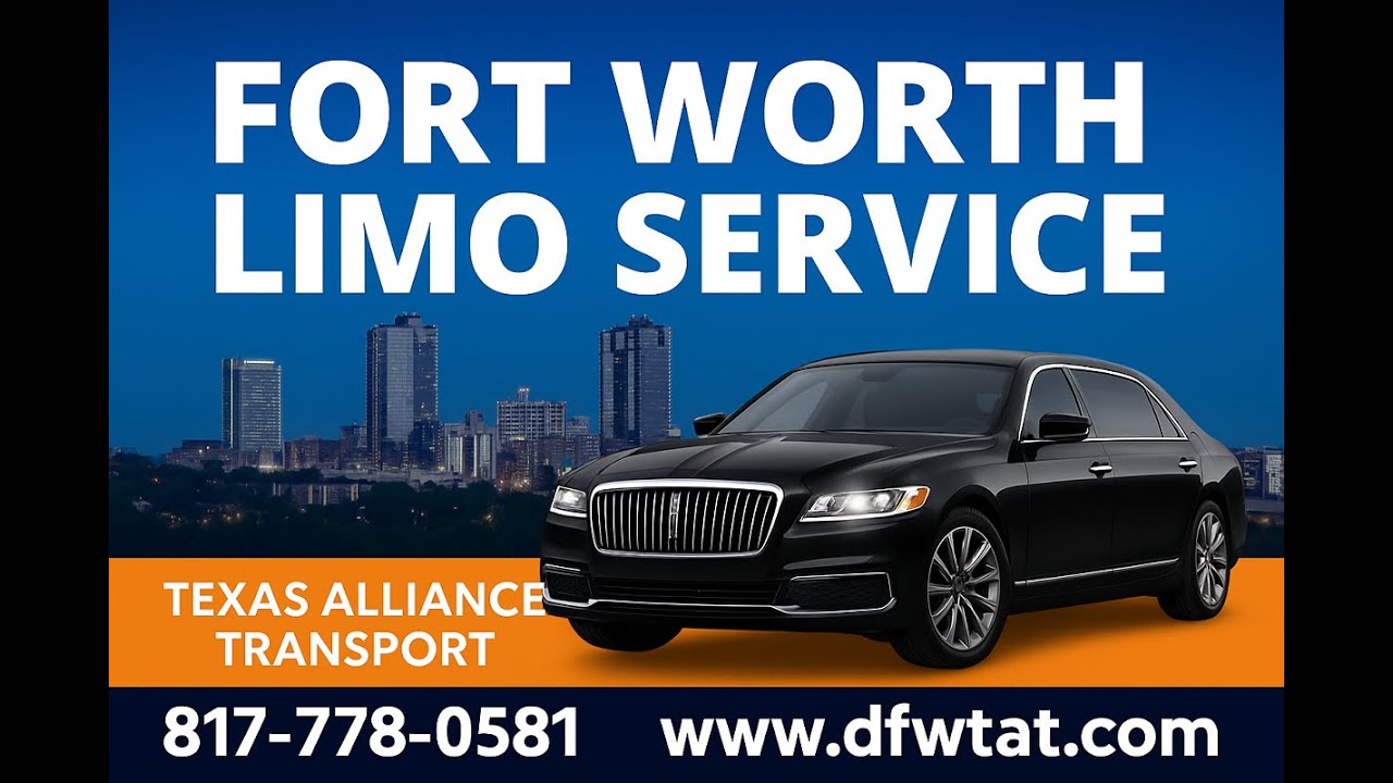 A sleek limousine pulls up to a high-end hotel  Fort Worth, Texas. 