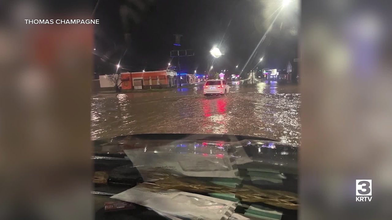 Heavy rain leads to flash flooding in Havre - YouTube