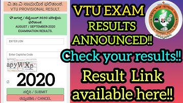 VTU EXAM 2020 RESULTS ANNOUNCED!! || LINK AVAILABLE HERE!! || VTU UPDATES TODAY 2020||VTU NEWS TODAY