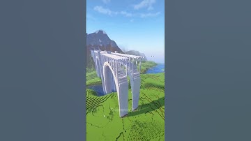 Modern Train Bridge! #minecraft #train #bridge #minecraftbuilding #satisfying #road #tunnel