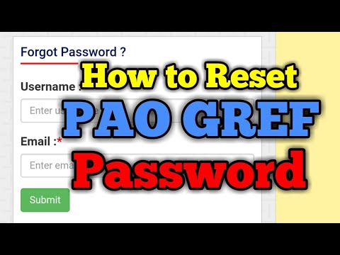 How to reset PAO GREF account password. Forget paogref.nic.in passsword
