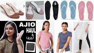 Ajio Haul || Summer T-Shirts , Leggings , Wallet , Transparent Block heels , CL Bellies , Flip-Flops