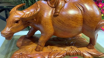 TƯỢNG MỤC ĐỒNG CƯỠI TRÂU GỖ