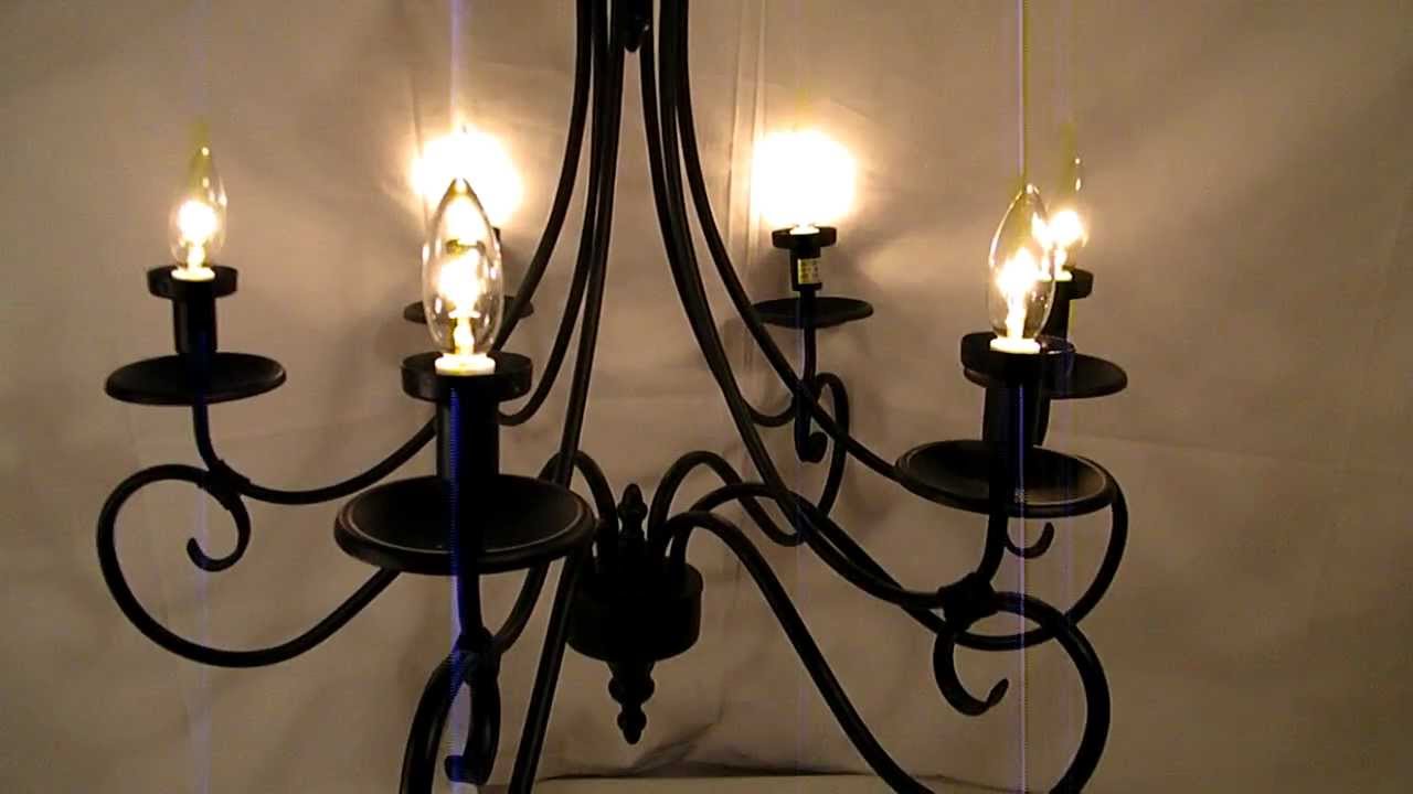 6 LIGHT BLACK MODERN CONTEMPORARY WROUGHT IRON DESIGN CHANDELIER YouTube