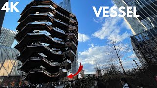 The Vessel at Hudson Yards in NYC Dec 2022 Walking tour 4K