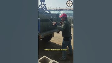 The brick handling machine transports bricks onto trucks, saving workers time and effort