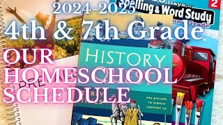 How I Get It All Done | 4th & 7th Grade Homeschool Schedule | Secular Homeschool Curriculum