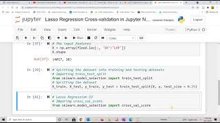 Lasso Regression Cross-validation in Jupyter Notebook