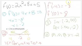 First Derivative Test Example