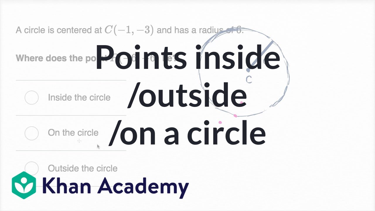 Points Inside Outside On A Circle Video Khan Academy