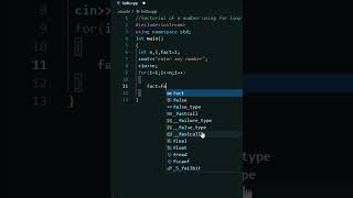 C++ program to find factorial of a number || VS code | #07