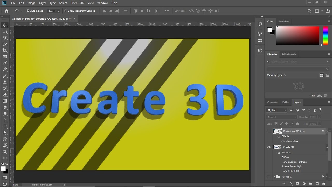 EPic How To Make A 3D Word In Photoshop in Living room