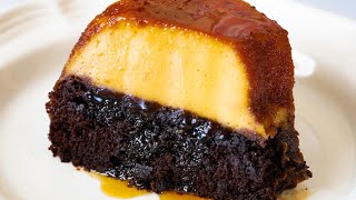 Como hacer chocoflan caramelo desmoldante y quesillo alto receta fácil de flan postres para vender
