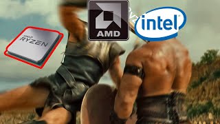 Intel vs AMD CPU Battle 3200 Years ago meme