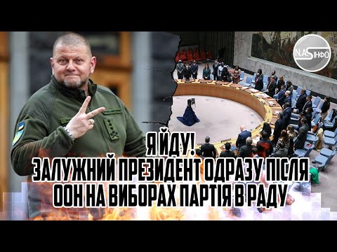 Я йду! Залужний президент - одразу після ООН. НА Виборах. Партія в Раду - рішення прийнято