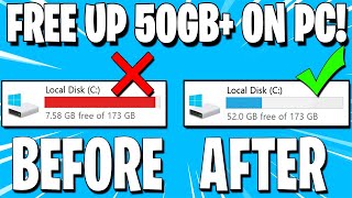 How to FREE Up Disk Space on Windows 10, 8 or 7! 🖥️ More than 50GB+!