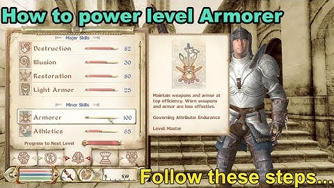 How to power level Armorer skill in Oblivion