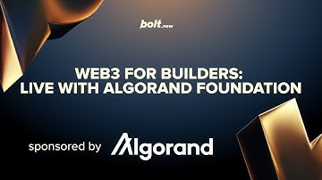 Web3 for Builders: Live with Algorand Foundation